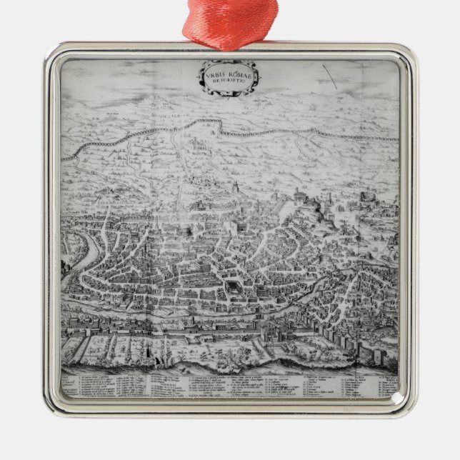 Ornamento De Metal Mapa de Roma (Frente)