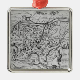 Ornamento De Metal Mapa de Roma antiga