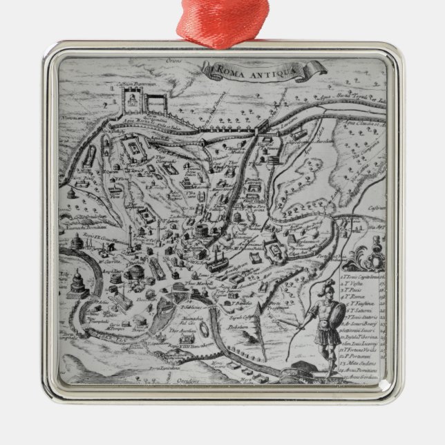 Ornamento De Metal Mapa de Roma antiga (Frente)