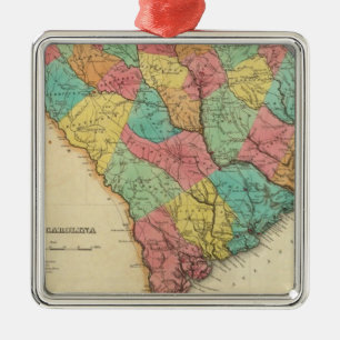 Ornamento De Metal Mapa de South Carolina