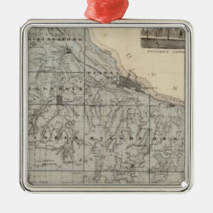 Ornamento De Metal Mapa de Winona County, Minnesota