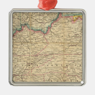 Ornamento De Metal Mapa do assento da guerra civil na América