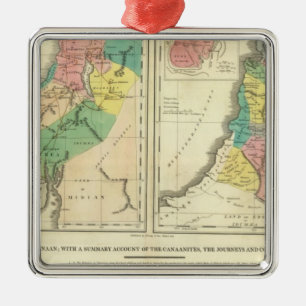 Ornamento De Metal Mapa do atlas de Canaan - de Israel