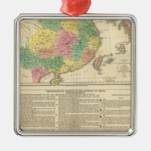 Ornamento De Metal Mapa do atlas de China e de Japão