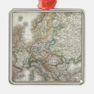 Ornamento De Metal Mapa do Atlas Europa