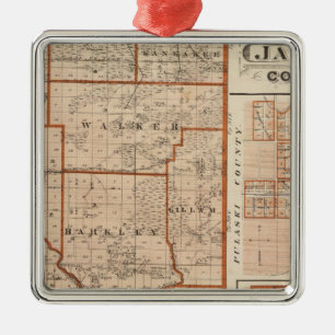 Ornamento De Metal Mapa do Condado de Jasper