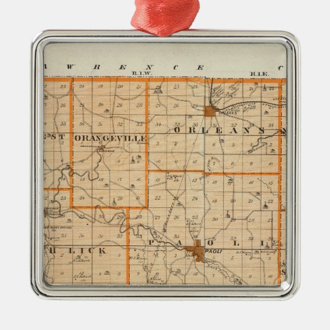 Ornamento De Metal Mapa do Condado de Orange (Frente)