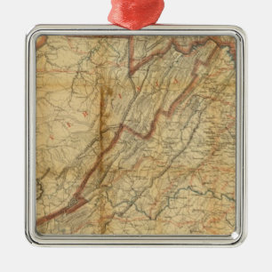 Ornamento De Metal Mapa do estado de Virgínia