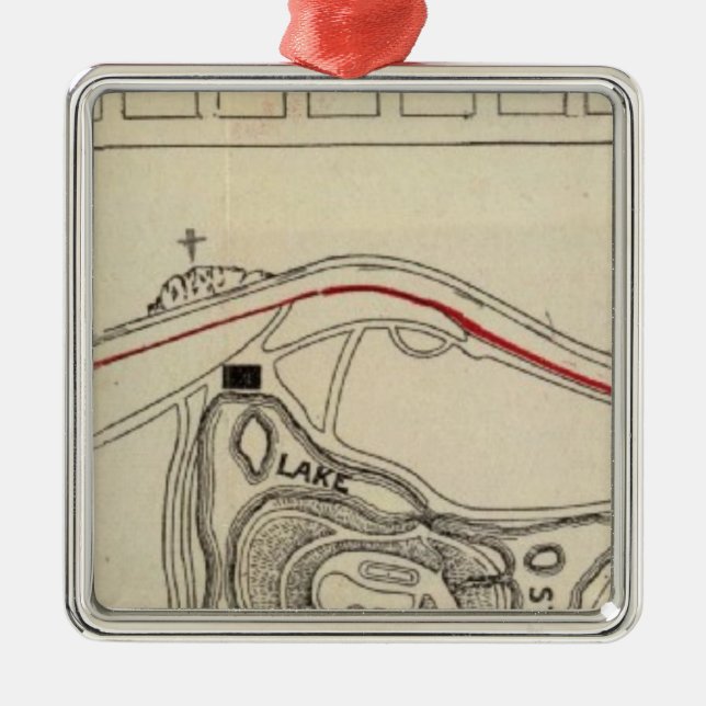 Ornamento De Metal Mapa do Golden Gate Park (Frente)