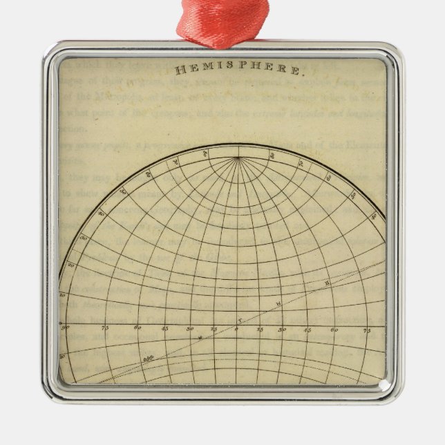 Ornamento De Metal Mapa do hemisfério (Frente)