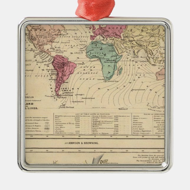 Ornamento De Metal Mapa do Mundo (Frente)