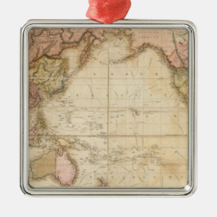 Ornamento De Metal Mapa do mundo