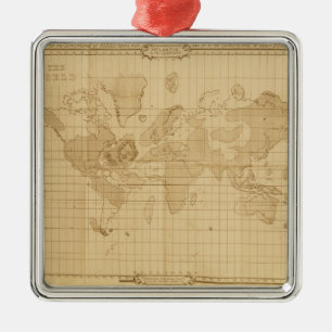 Ornamento De Metal Mapa do mundo