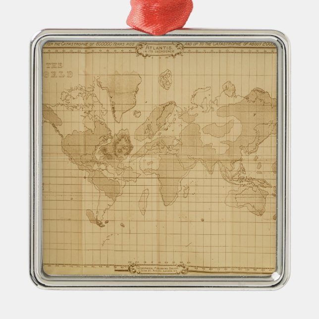 Ornamento De Metal Mapa do mundo (Frente)