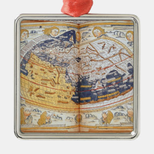 Ornamento De Metal Mapa do mundo, 1486