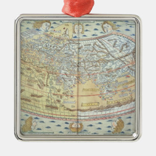 Ornamento De Metal Mapa do mundo 2