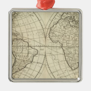 Ornamento De Metal Mapa do mundo 2