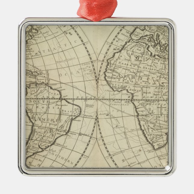Ornamento De Metal Mapa do mundo 2 (Frente)