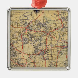 Ornamento De Metal Mapa do padrão de Minnesota
