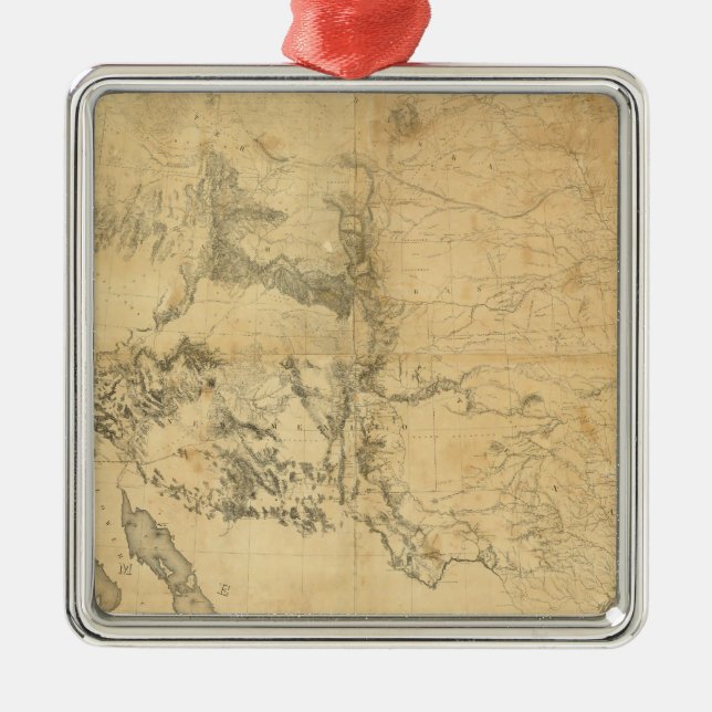 Ornamento De Metal Mapa do território dos Estados Unidos (Frente)