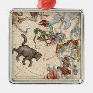 Ornamento De Metal Mapa do vintage do Pólo Norte