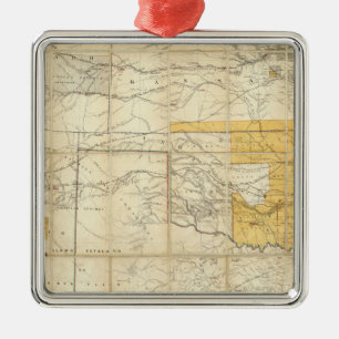 Ornamento De Metal Mapa dos estados de Kansas e de Texas