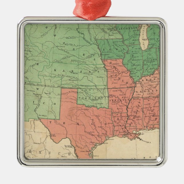 Ornamento De Metal Mapa dos Estados Unidos 2 (Frente)
