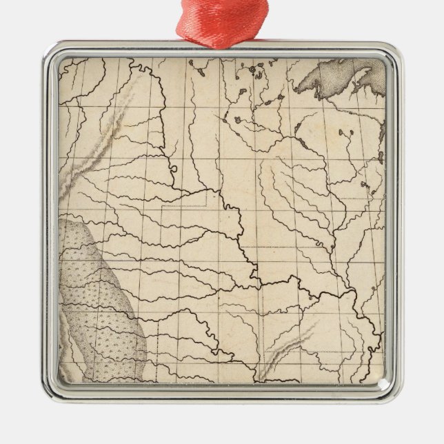 Ornamento De Metal Mapa dos Estados Unidos e do Texas (Frente)
