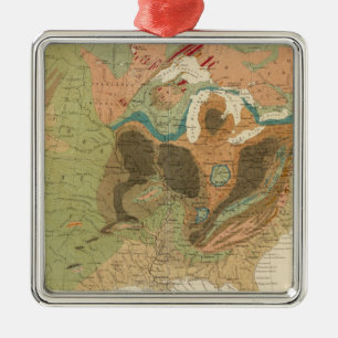 Ornamento De Metal Mapa E.U. de Geol
