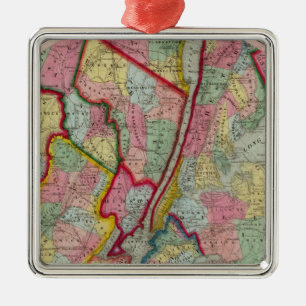 Ornamento De Metal Mapa em torno da cidade de New York