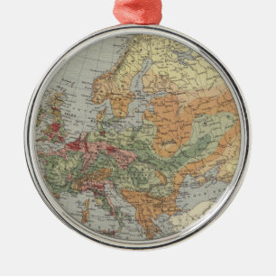 Ornamento De Metal Mapa europeu da densidade populacional