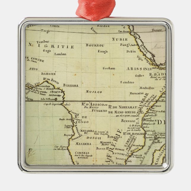 Ornamento De Metal Mapa físico de África (Frente)