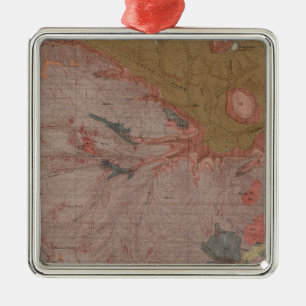 Ornamento De Metal Mapa Geológico, Parte Nacional do Yellowstone, Wyo