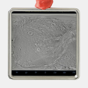 Ornamento De Metal Mapa global da lua Dione de Saturn