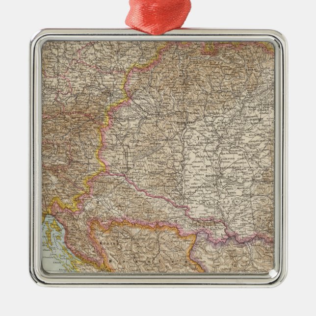 Ornamento De Metal Mapa húngaro do império de Áustria (Frente)