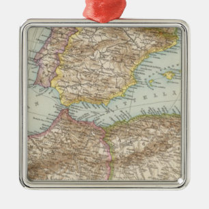 Ornamento De Metal Mapa mediterrâneo ocidental