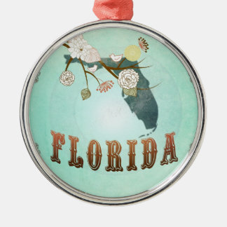 Ornamento De Metal Mapa moderno do estado de Florida do vintage -
