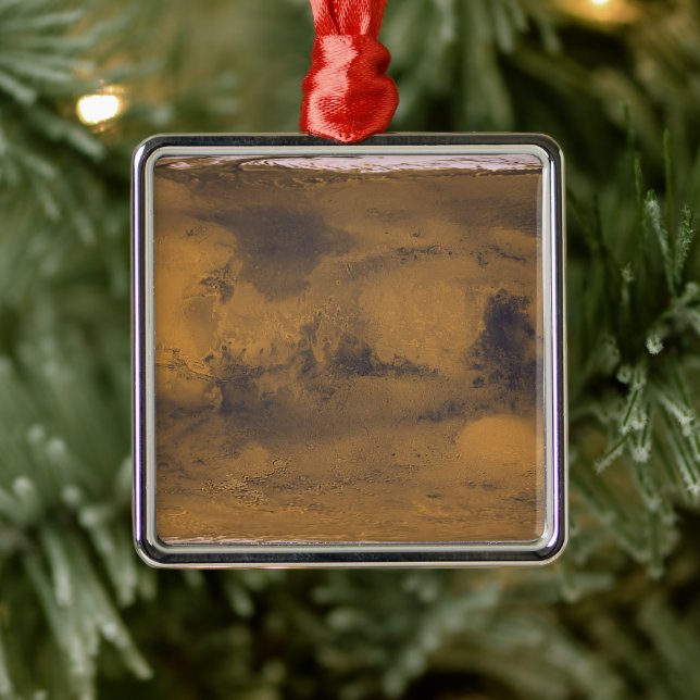 Ornamento De Metal Mapa Mundial do Planeta Vermelho de Marte por Saté (Árvore)