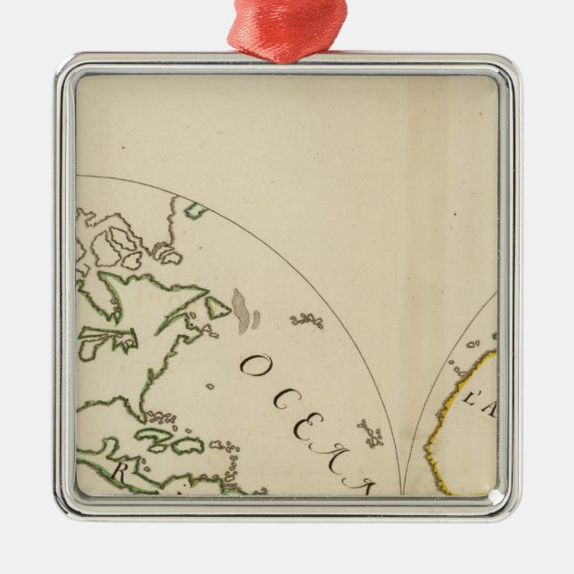 Ornamento De Metal Mapa mundial em 4 partes (Frente)