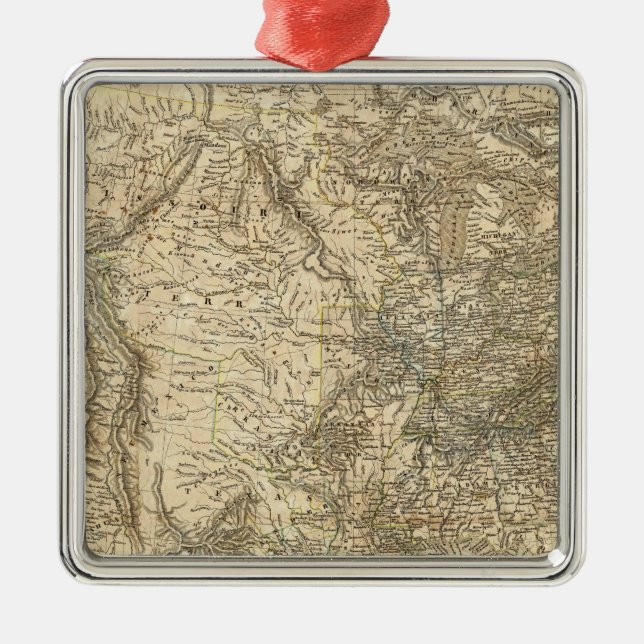 Ornamento De Metal Mapa norte-americano (Frente)