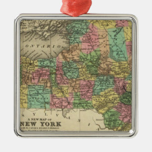 Ornamento De Metal Mapa novo de New York