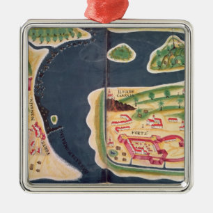 Ornamento De Metal Mapa português da exploração de Mombassa