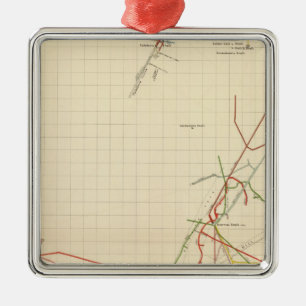 Ornamento De Metal Mapas de mina número de Comstock VII