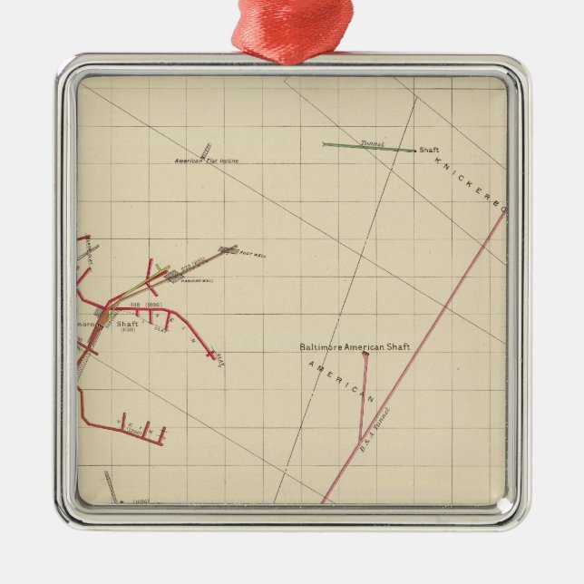 Ornamento De Metal Mapas de mina número de Comstock VIX (Frente)