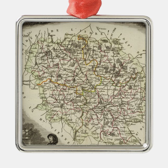 Ornamento De Metal Mapas ocos (Frente)