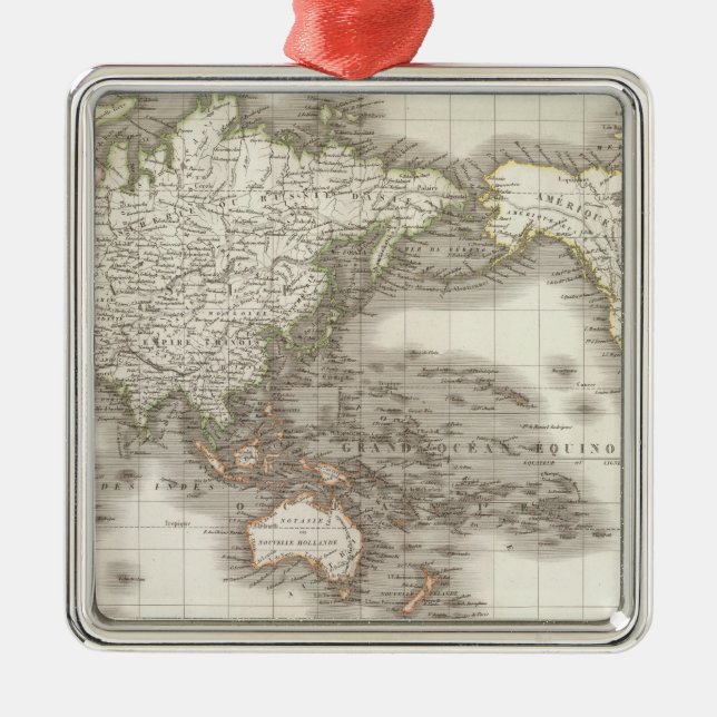 Ornamento De Metal Mappemonde - mapa do globo (Frente)