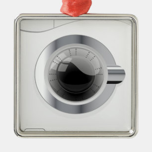 Ornamento De Metal Máquina Branca de Lavagem