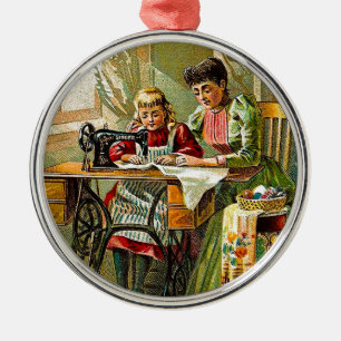 Ornamento De Metal Máquina de costura do cantor "vintage da primeira