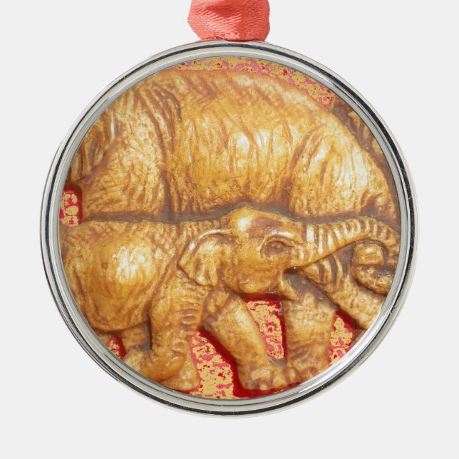 Ornamento De Metal Mara Elephants africana ameaçada (Frente)