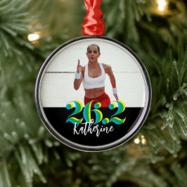 Ornamento De Metal Maratona Personalizada Foto 26.2 Em Execução